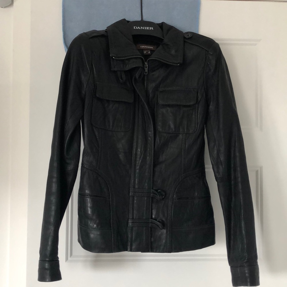 Danier black leather jacket